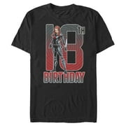 Men's Marvel Black Widow 18th Birthday Graphic Tee Black Medium